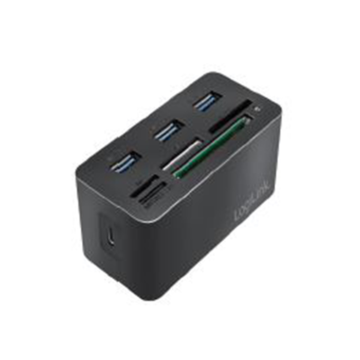 CR0046  Docking USB-C 3.2 Gen1, Mini Docking Lector de tarjeta 1x SD/microSD/M2/MS/CF card readers + 3x USB 3.0