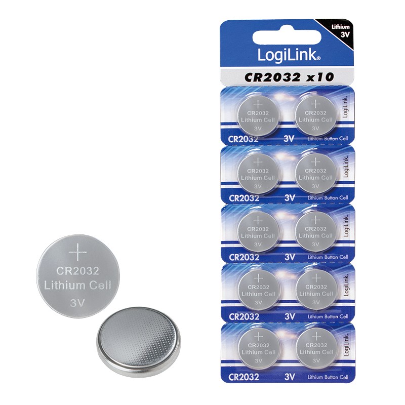 CR2032B10  Pila Litio Boton   CR2032 3V 10 x Blister Logilink