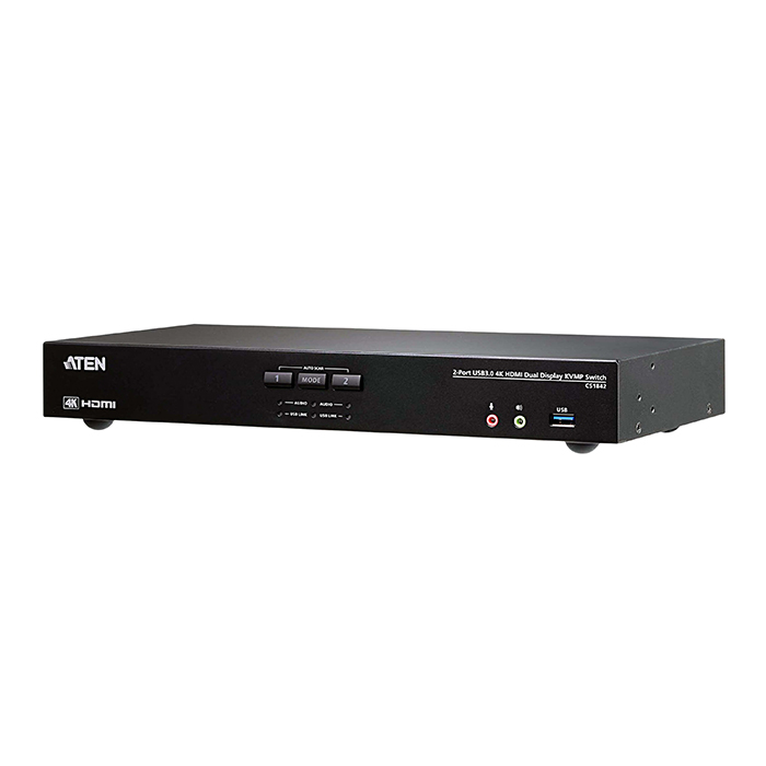 CS1842  Conmutador KVM  2 Puertos HDMI 4K USB 3.0 para dos pantallas  ATEN-CS1842