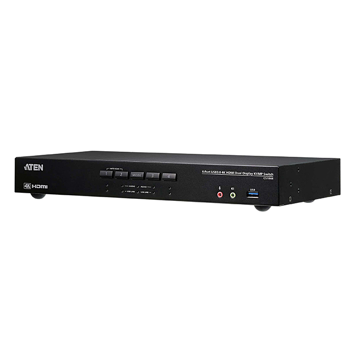 CS1844  Conmutador KVM  4 Puertos HDMI 4K USB 3.0 para dos pantallas  ATEN-CS1844
