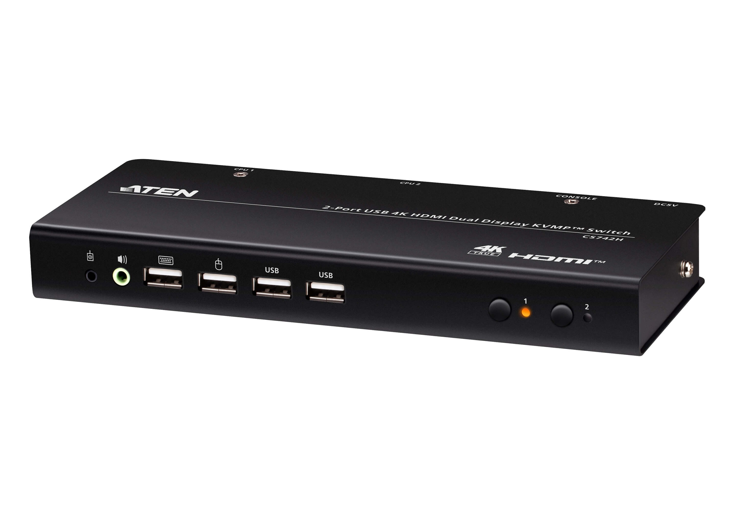 CS742H  Conmutador KVM  2 Puertos HDMI 4K USB 2.0 para dos pantallas  ATEN-ATEN-742H