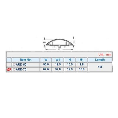 CT4002  Cubre Cables de Suelo Aluminio 70mm  1m ACT