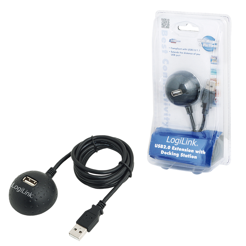 CU0013B  Cable USB 2.0 Extension de Antenas Wifi Tipo A M-H con Base