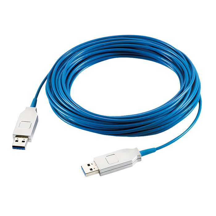 CU0102  Amplificador USB de  20m USB 3.0 AOC Optico A-M a A-M + Adaptador Hembra-Hembra Azul AOC Logilink