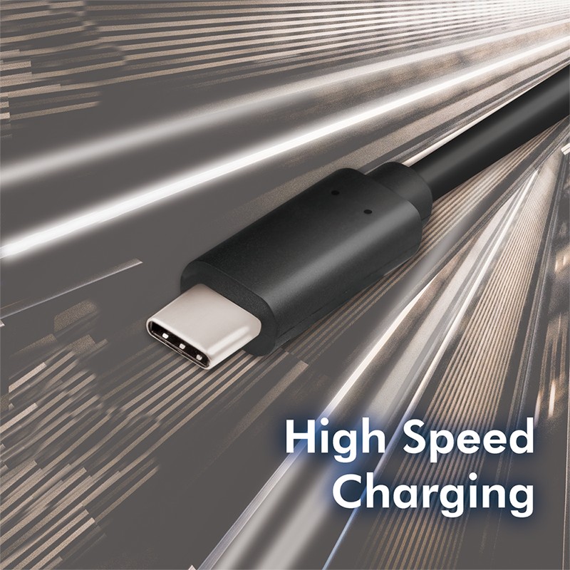 CU0128  Cable de  0,50m USB 3.2 Gen2 10 Gbit/s PD100W USB-C Macho a USB-C Macho Negro Video Datos y Carga