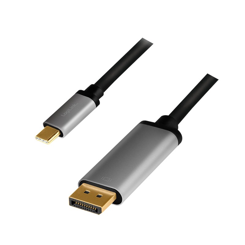CUA0100  Cable USB C Macho a DISPLAYPORT Macho 4K/120 Hz, 1,80 m, Aluminio Logilink