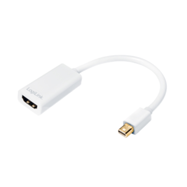 CV0036A  Adaptador MiniDP-Macho 1.1a A HDMI Hembra 15Cm Blanco LOGILINK