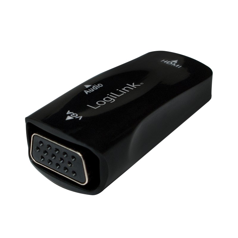 CV0108  Convertidor de HDMI Hembra a VGA Hembra más audio 3.5 Hembra Negro 1080p Logilink