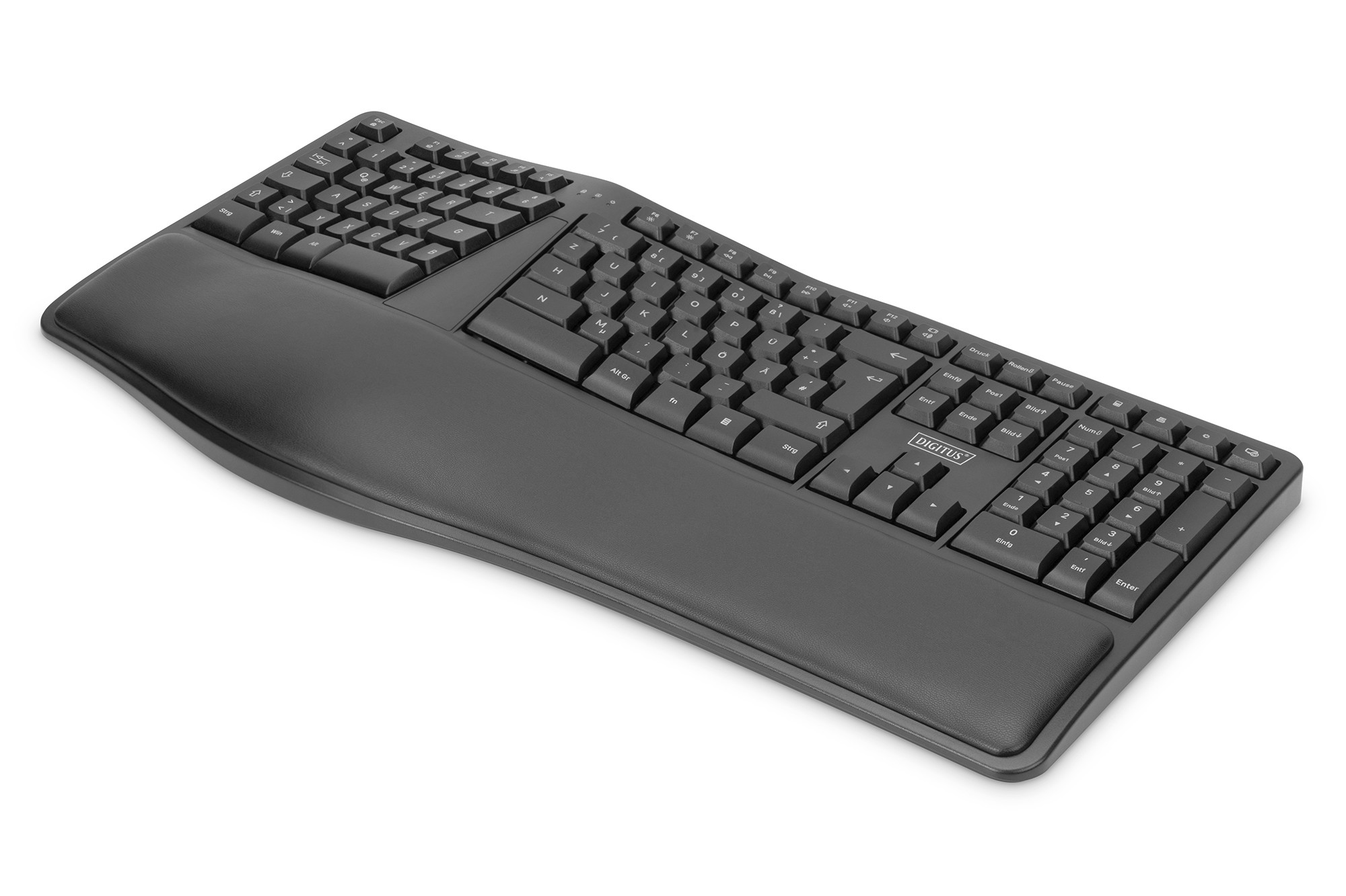 DA-20157  Teclado ergonómico, sin cable Layout alemán, negro