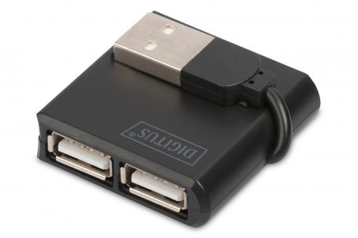 DA-70217  Hub USB 2.0 de  4 puertos sin alimentador,Negro,  DIGITUS