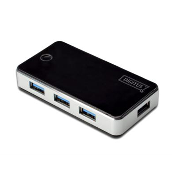 DA-70231  Hub USB 3.0 de  4 puertos con alimentador, Negro, Digitus