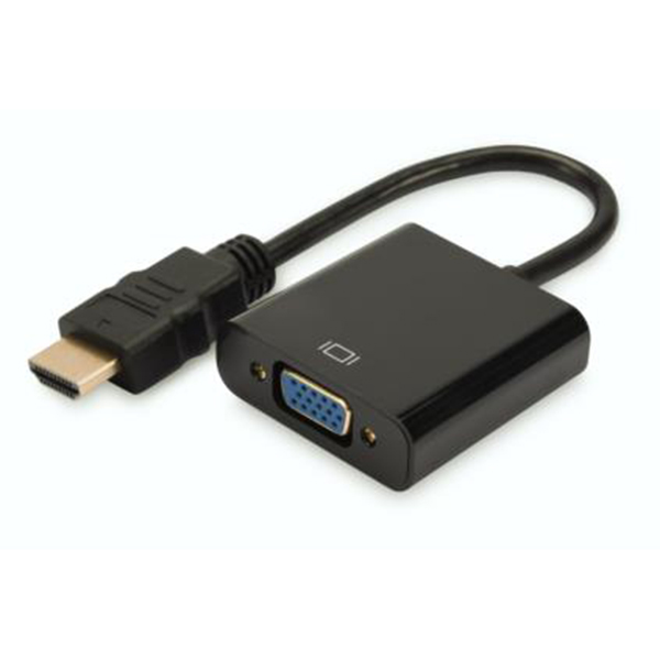 DA-70461  Convertidor de HDMI a VGA más audio 15Cm Negro Digitus Con opcion Alimentacion Externa