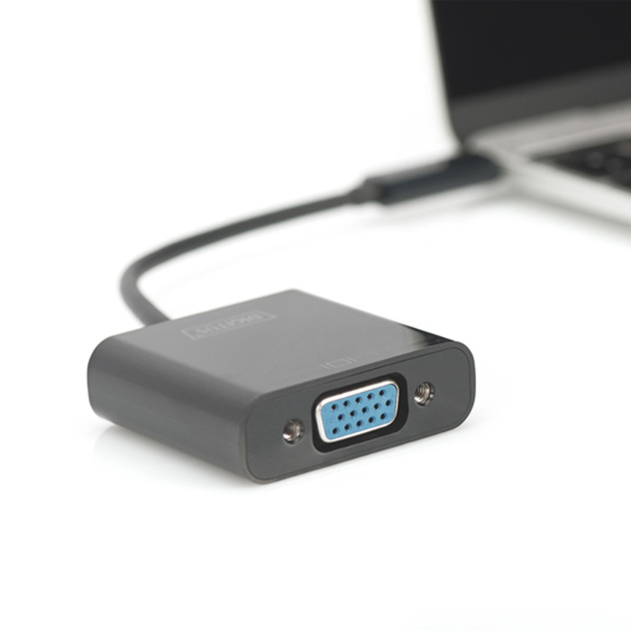 DA-70853  Adaptador USB 3.1 Tipo C a VGA Negro-Blister Digitus