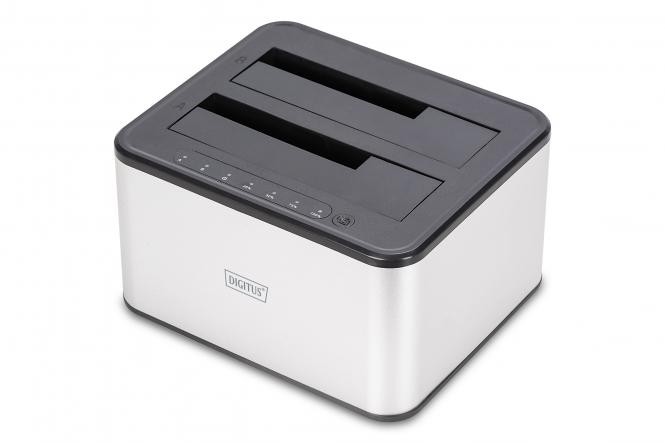 DA-71540-2  Estación de acoplamiento SATA USB 3.0, 2 puertos, SSD/HDD de 2,5"/3,5", función de clonación DIGITUS