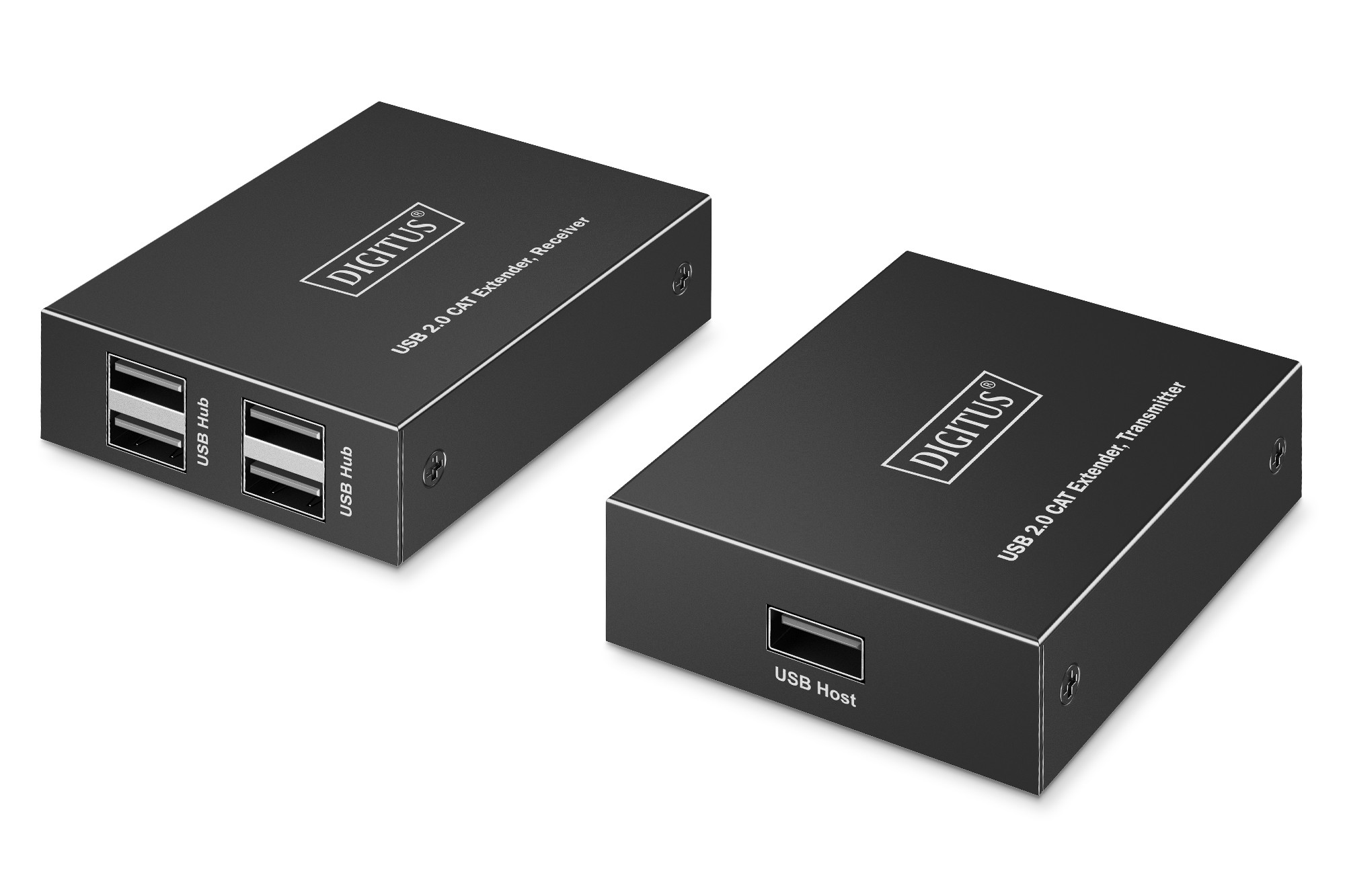 DA-73120  Extensor USB 2.0, 4 puertos USB-A, 150 m Para uso con cable CAT 6 (o superior) Digitus