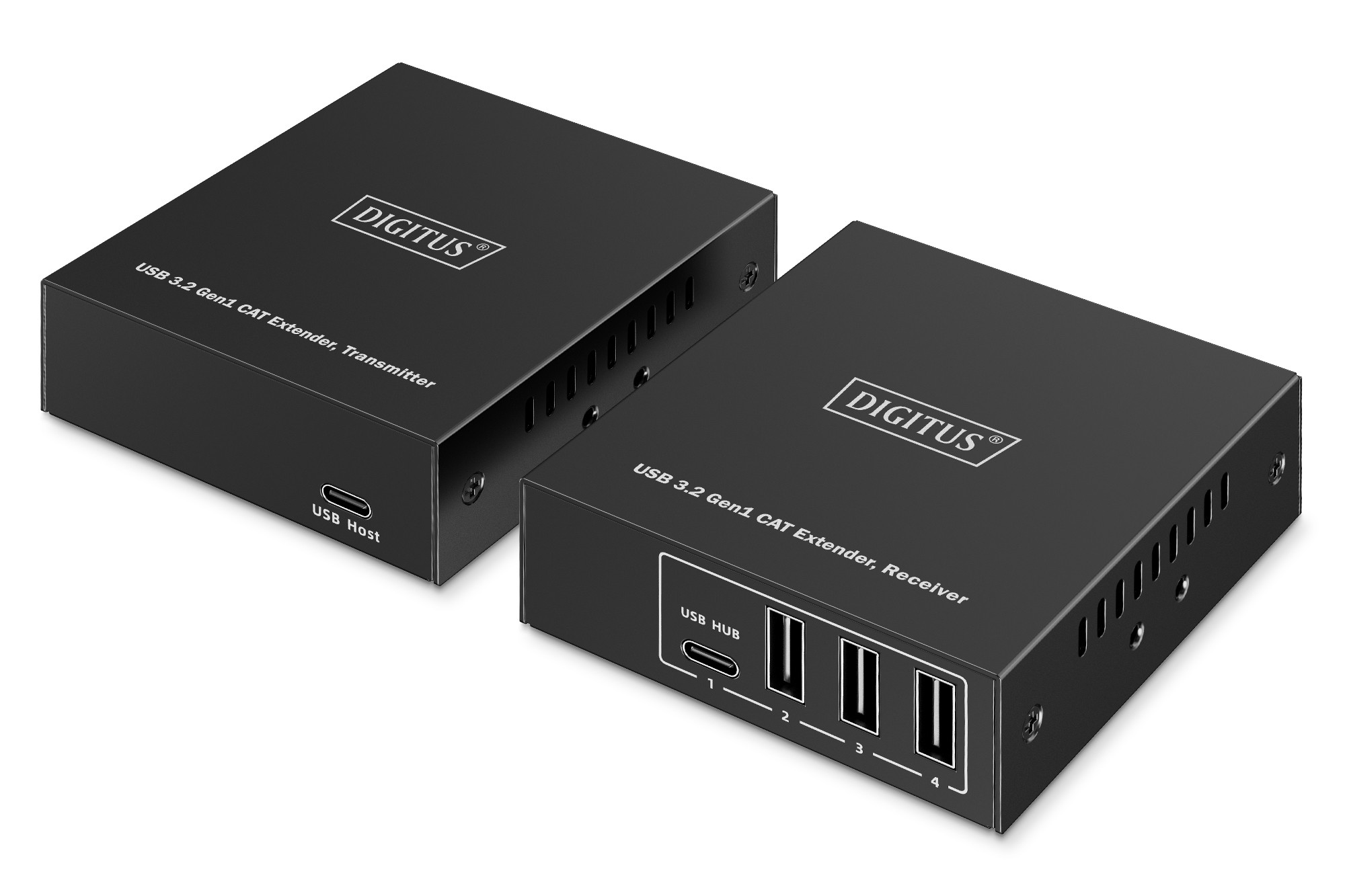 DA-73121  Extensor USB 3.2 Gen1, 100 m 3x USB-A & 1x USB-C, para usar con cable CAT DIGITUS