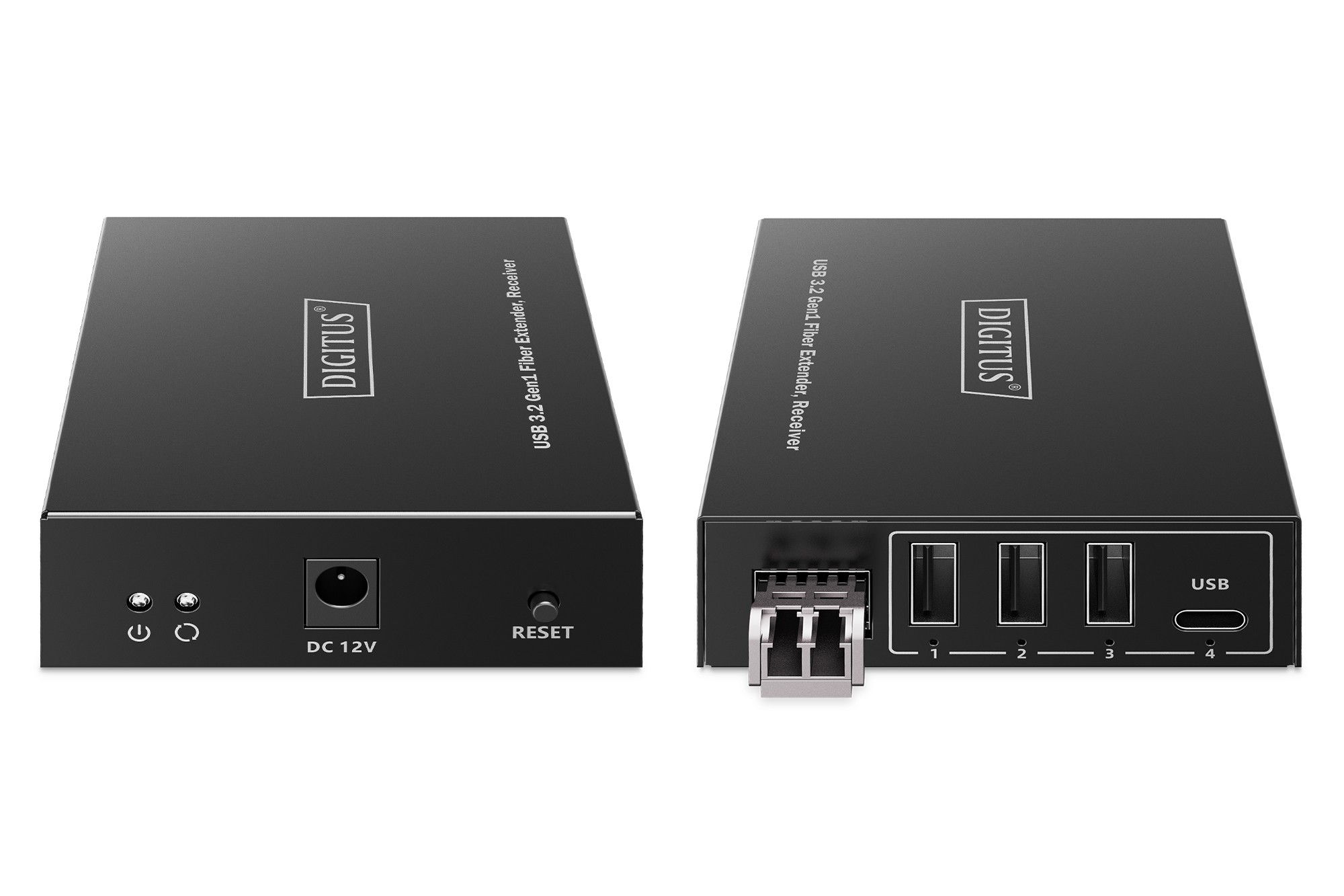 DA-73122  Extensor USB 3.2 Gen1, 300 m 3x USB-A & 1x USB-C, mediante cable Fibra multimodo LC.