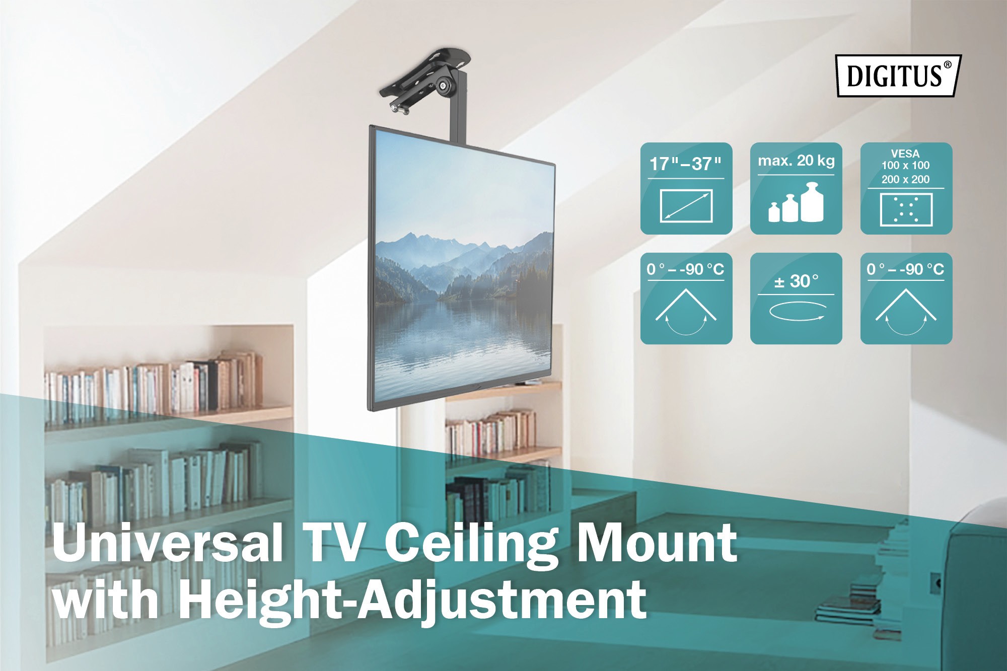 Mount-It! Soporte de pared para TV, ajuste universal para televisores y  monitores de computadora de 19, 20, 24, 27, 32, 34, 37 y 40 pulgadas, brazo  de