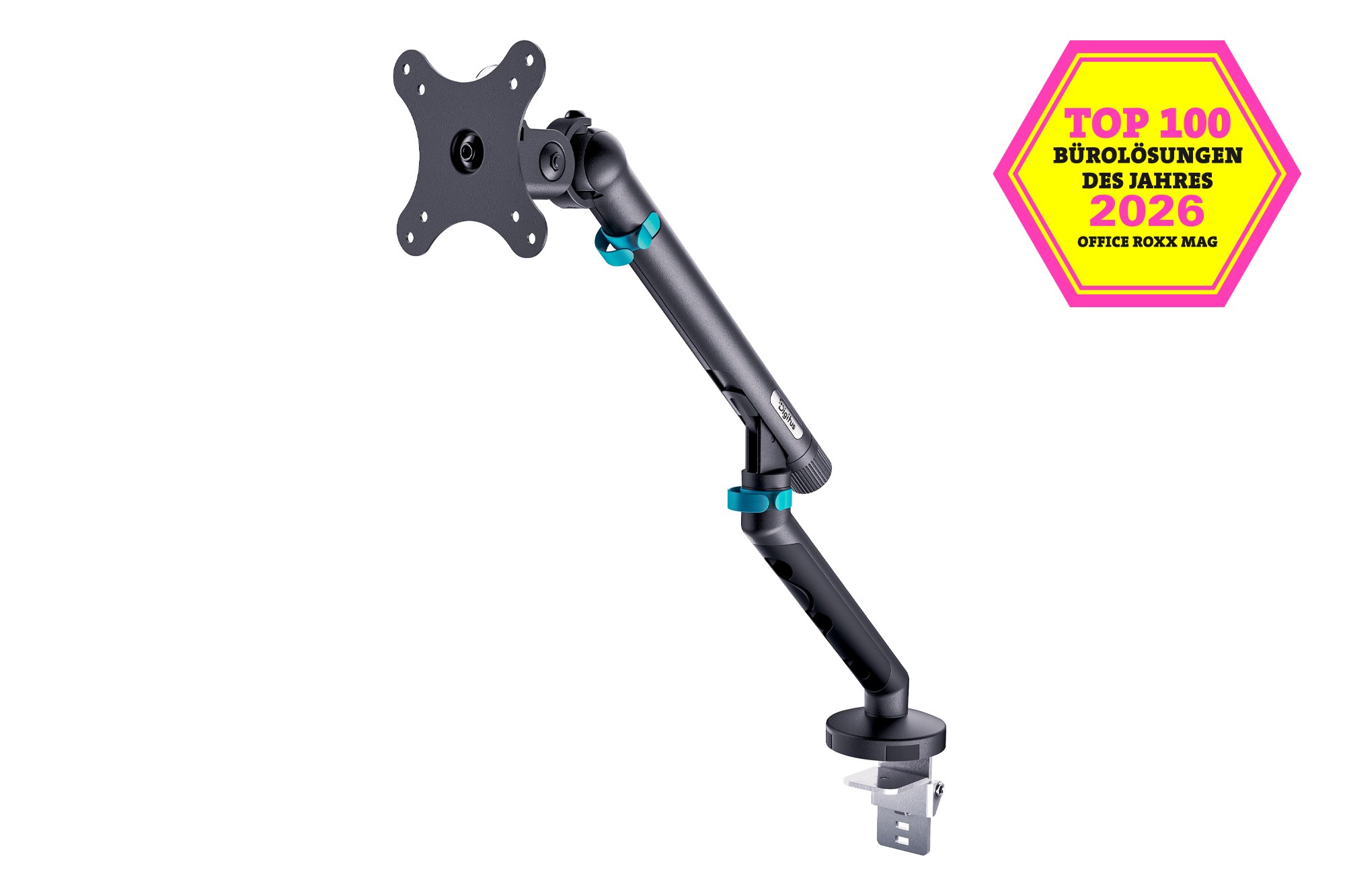 DA-90469  Soporte de mesa para 1 Monitores de hasta 35", 10 kg Muelle mec&aacute;nico, VESA: 75x75, 100x100, negro Digitus