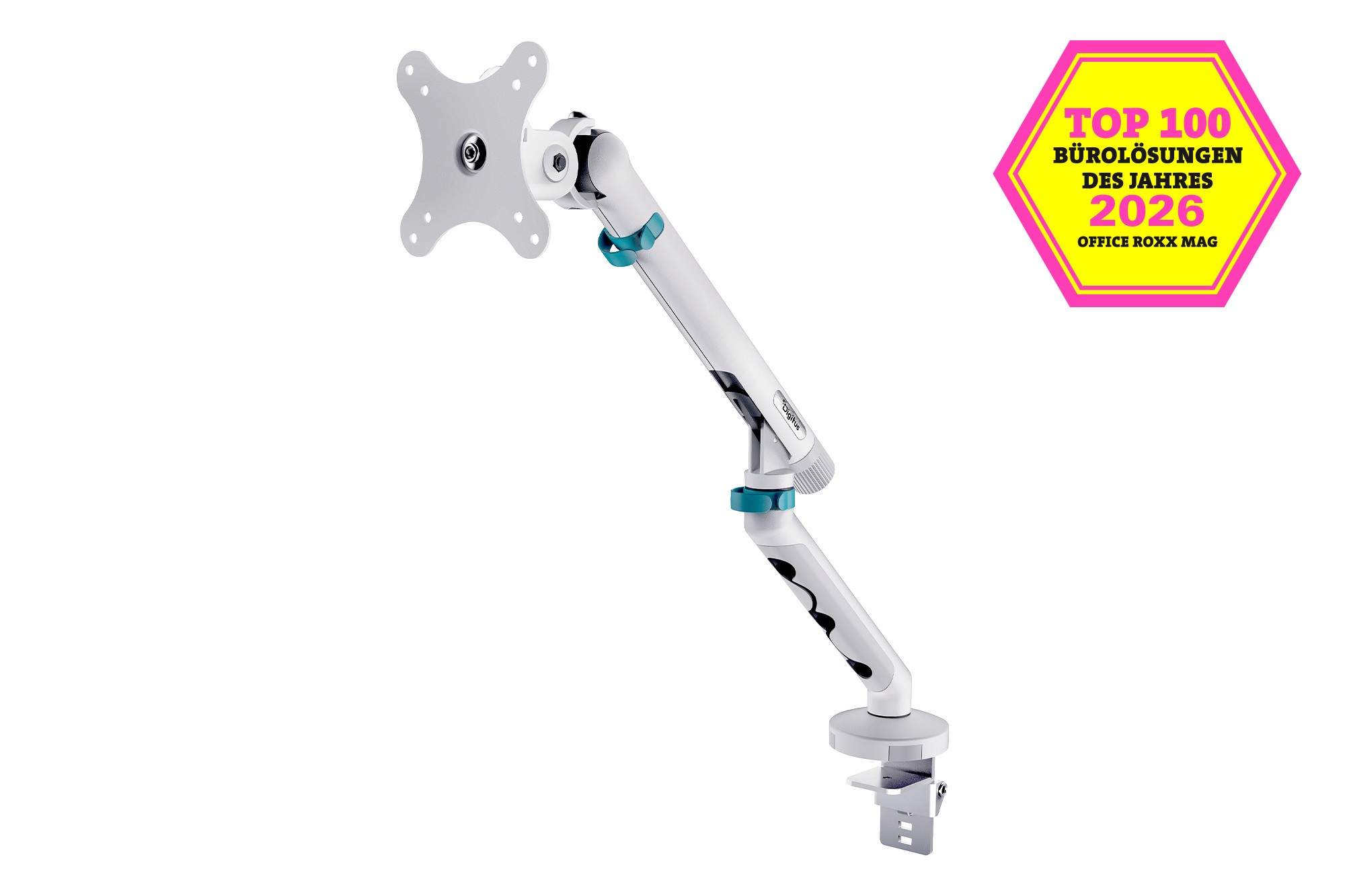 DA-90470  Soporte de mesa para 1 Monitores de hasta 35", 10 kg Muelle mec&aacute;nico, VESA: 75x75, 100x100, BLANCO Digitus