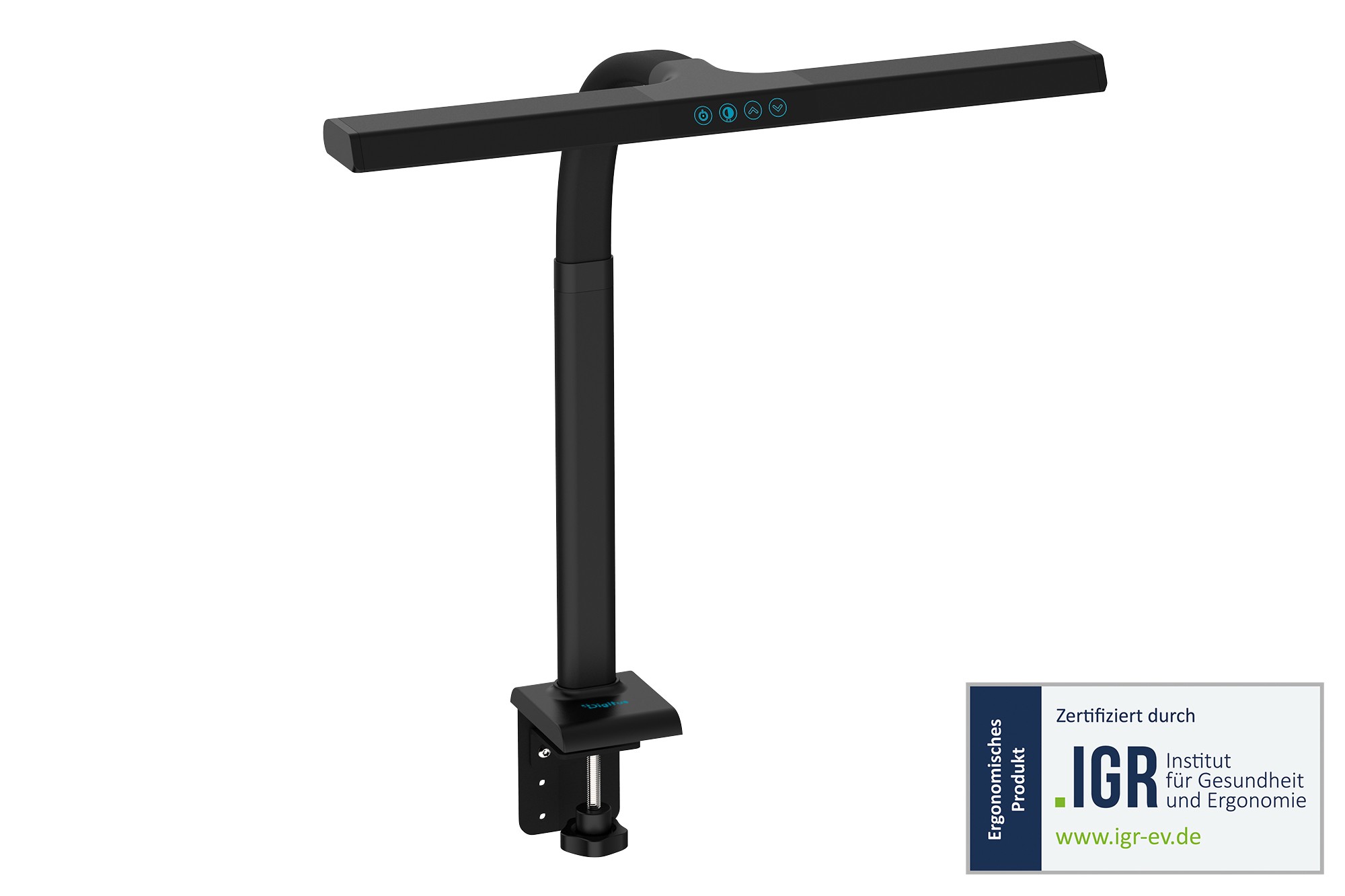 DA-90490  L&aacute;mpara de escritorio LED, 50 cm 1025 lm, 7 W, negro  Digitus