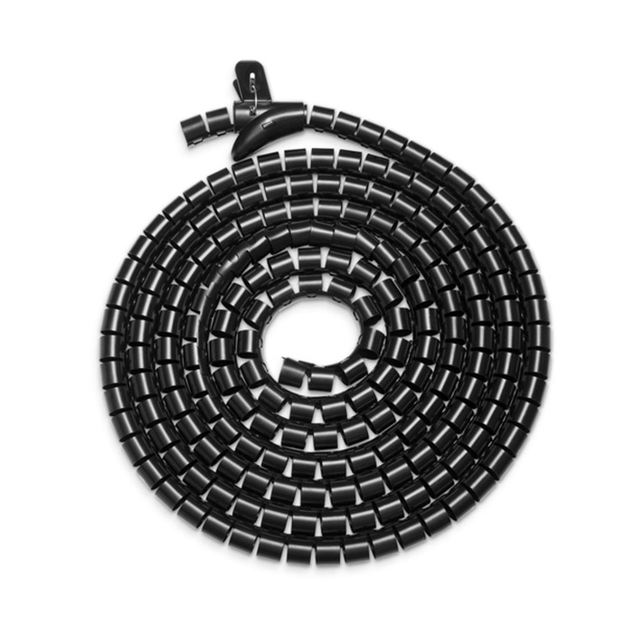 DA-90508  Cubre cables 32mm espiral negro Bobina de 5m