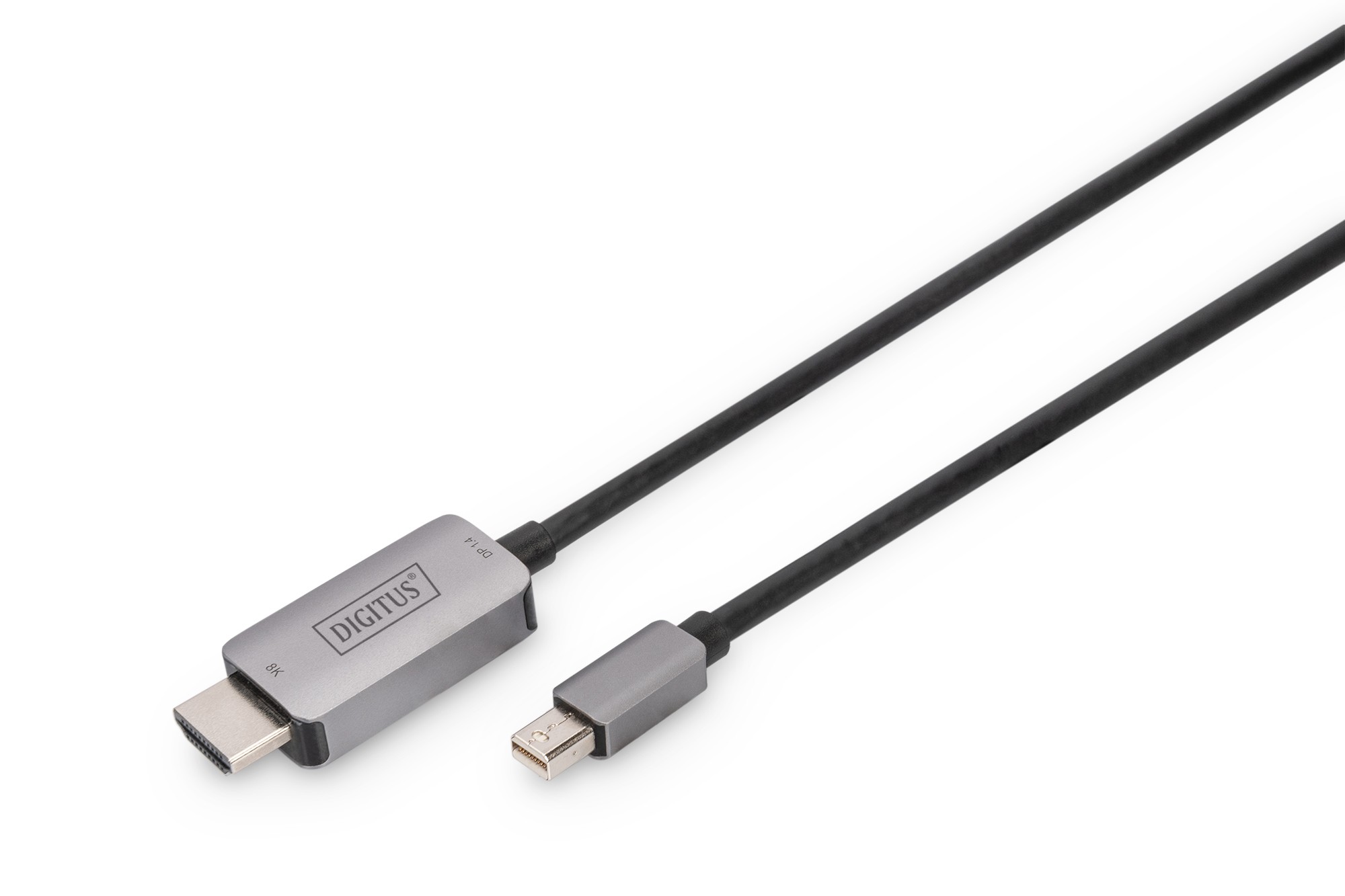 DB-340109-010-S  Cable Mini DisplayPort/HDMI  1m 8K/60 Hz Carcasa de aluminio, color negro Digitus
