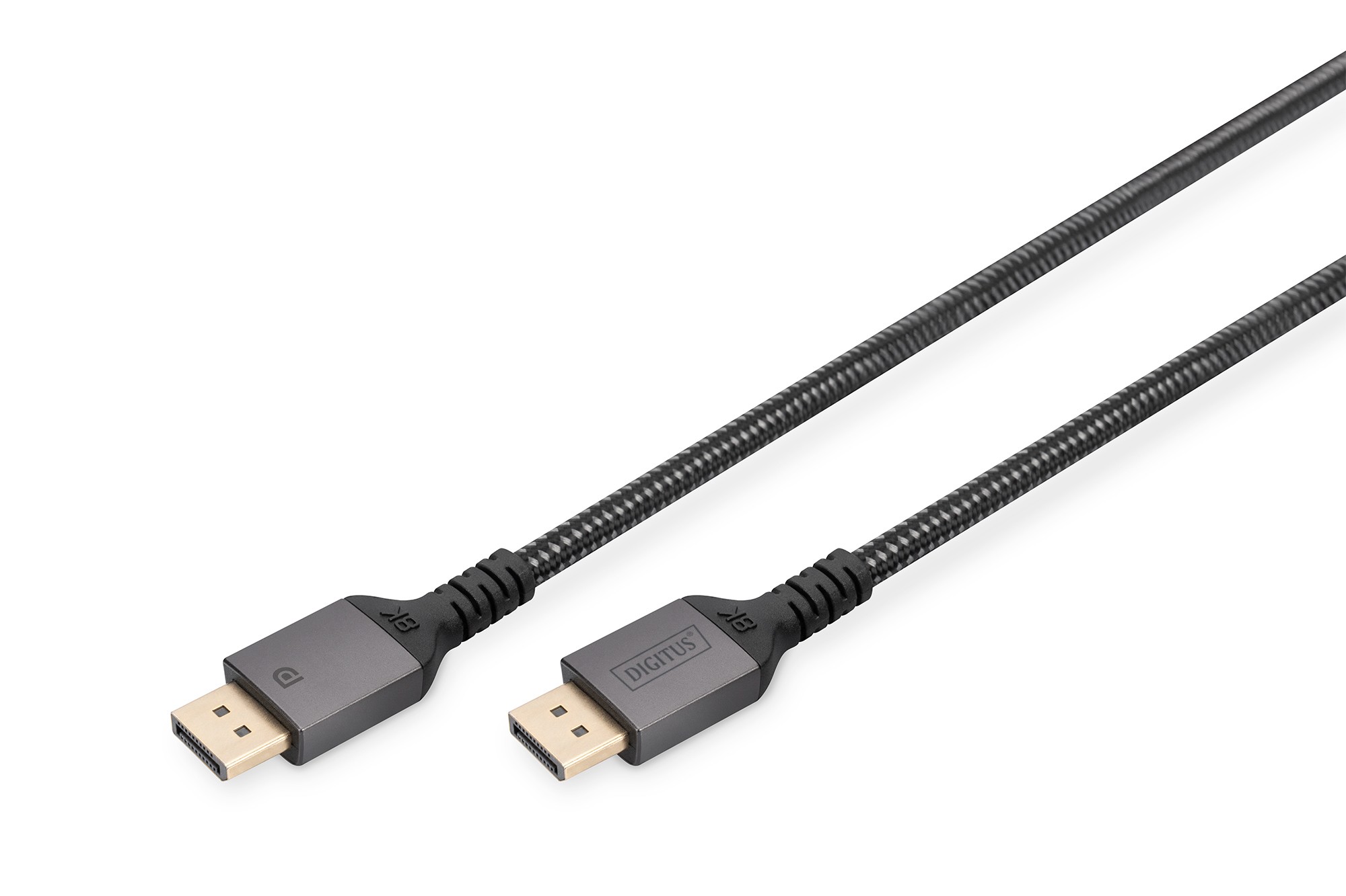 DB-340201-010-S  Cable Displayport  Macho-Macho de  1m 8K/60Hz  V.1.4 Negro Carcasa de aluminio, dorado, Nylon Blister Digitus