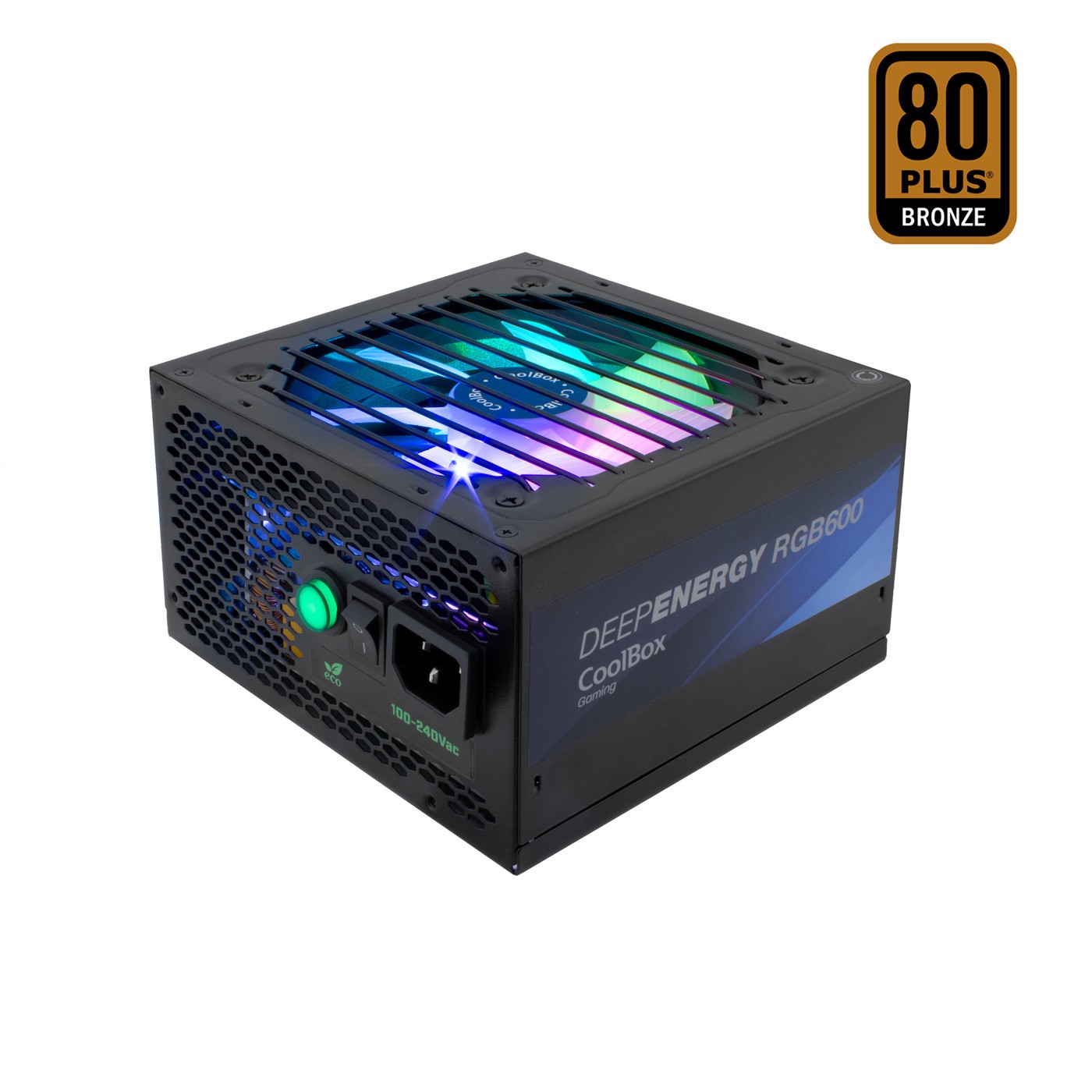 DG-PWS600-MRBZ  COOLBOX GAMING FUENTE DE ALIMENTACION ATX DEEPENERGY 600W RGB 80+BRONZE (110V-240V)