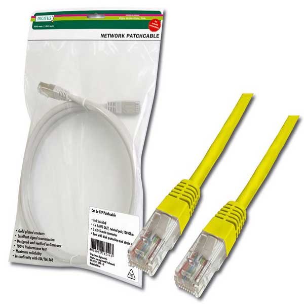 DK-1511-050/Y  Latiguillo CAT 5e, U-UTP,  5.00 m, Amarillo, CU-PVC