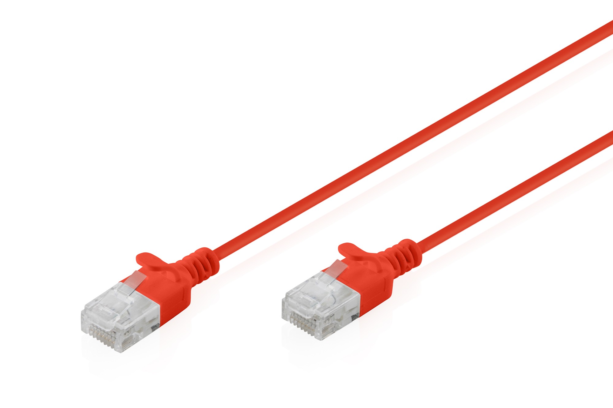 DK-1618-003S-R  CAT 6 U-UTP Cable de conexi&oacute;n delgado, cobre, LSZH AWG 32/7, longitud 0,3 m, rojo