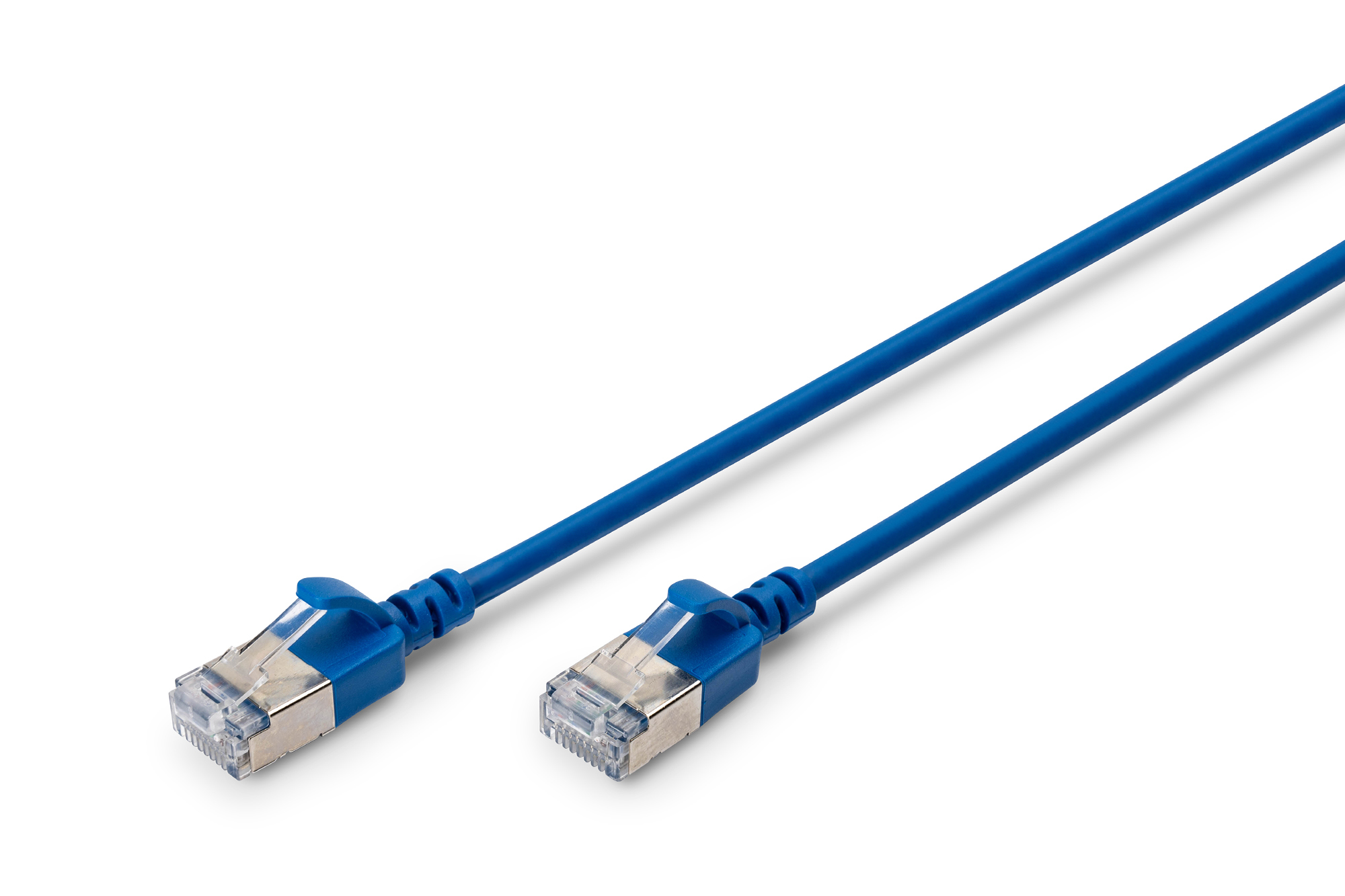 DK-1632-A-005S-B  CAT 6A F-FTP Cable de conexi&oacute;n delgado, cobre, LSZH AWG 32/7, longitud 0,5 m, azul