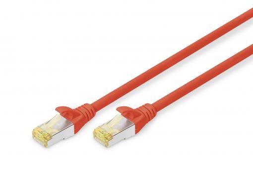 DK-1644-A-0025/R  Latiguillo CAT 6A, S/FTP,  0.25 m, Rojo, LSZH Digitus