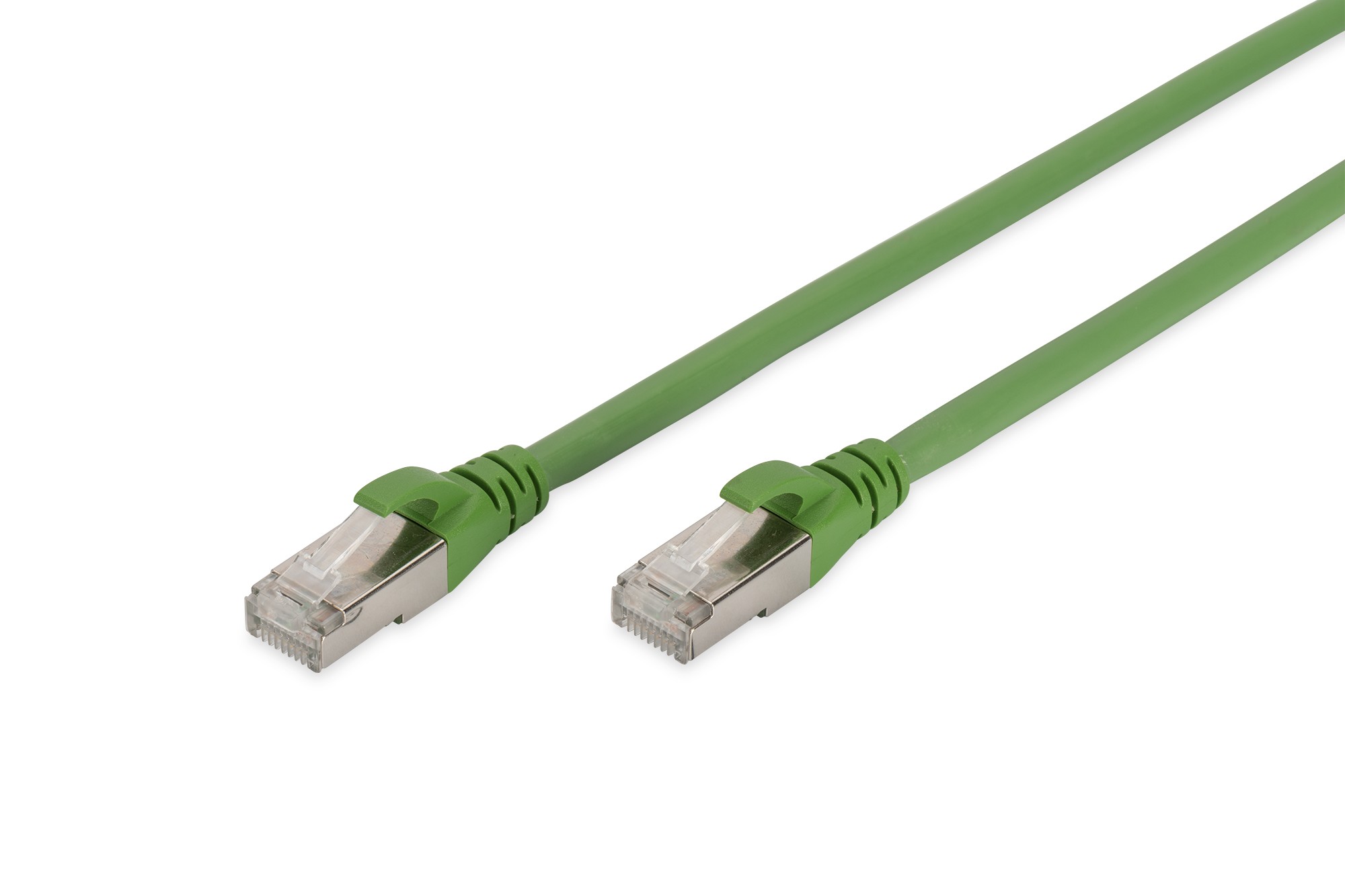 DK-1644-A-PUR-010  CAT 6A S-FTP patch cord, Cu, PUR AWG 26/7, 1.00 m, green, (similar to RAL 6018)