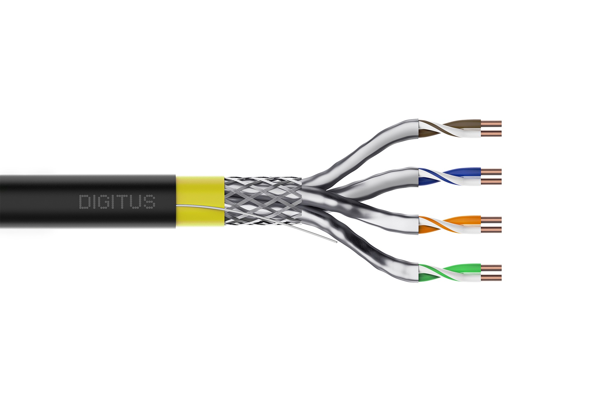 DK-1743-A-VH-5-OD  Bobina CAT 7A S-FTP  500m EXTERIOR Negro,  AWG22/1,  LSZH, Dca, PE, PoE, PoE+, 4PPoE Digitus