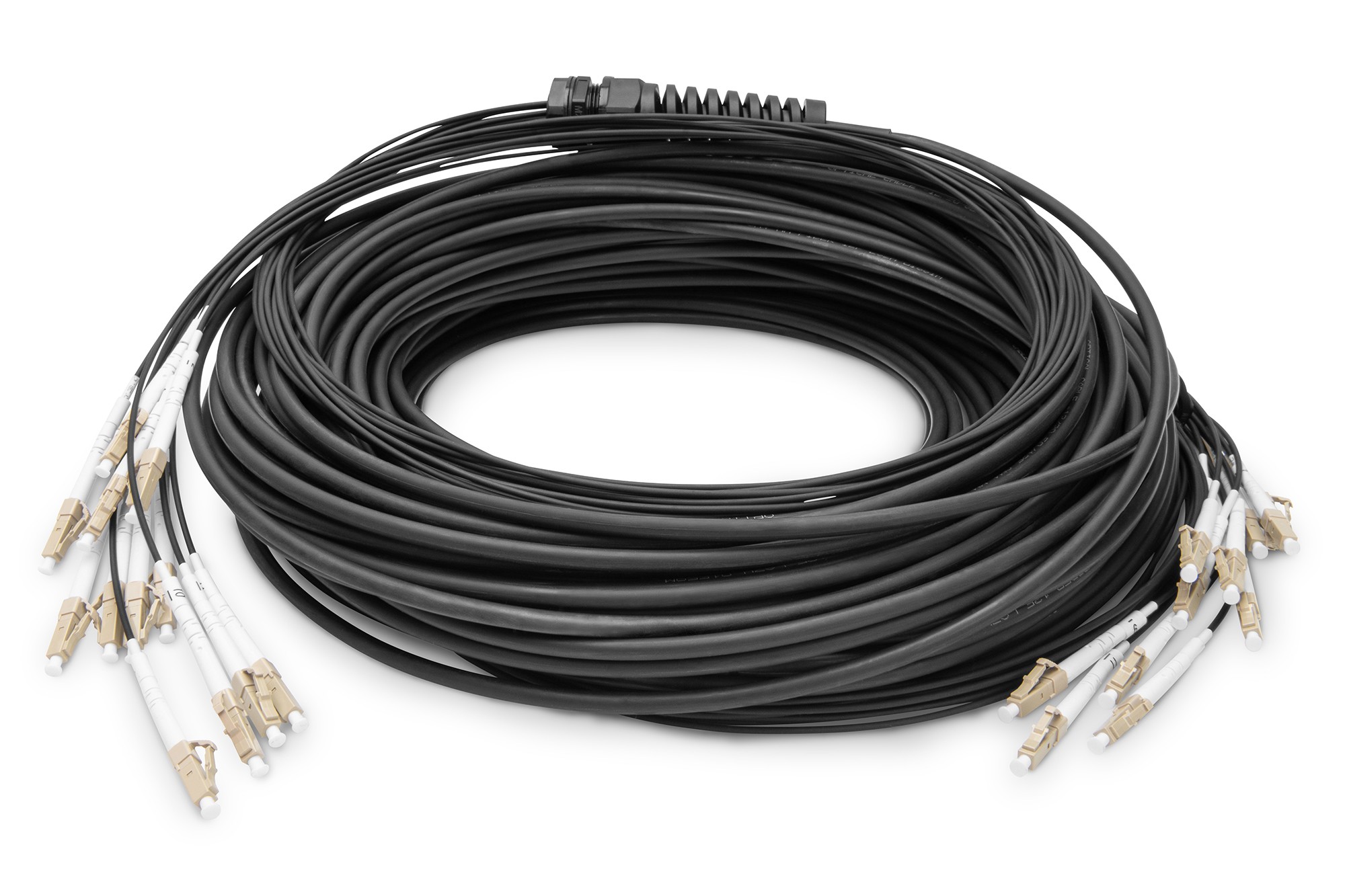DK-2433CU030BK-BBB  Cable multiconector 12 fibras, OM4, LC/UPC-LC/UPC universal, color: negro,  30 m