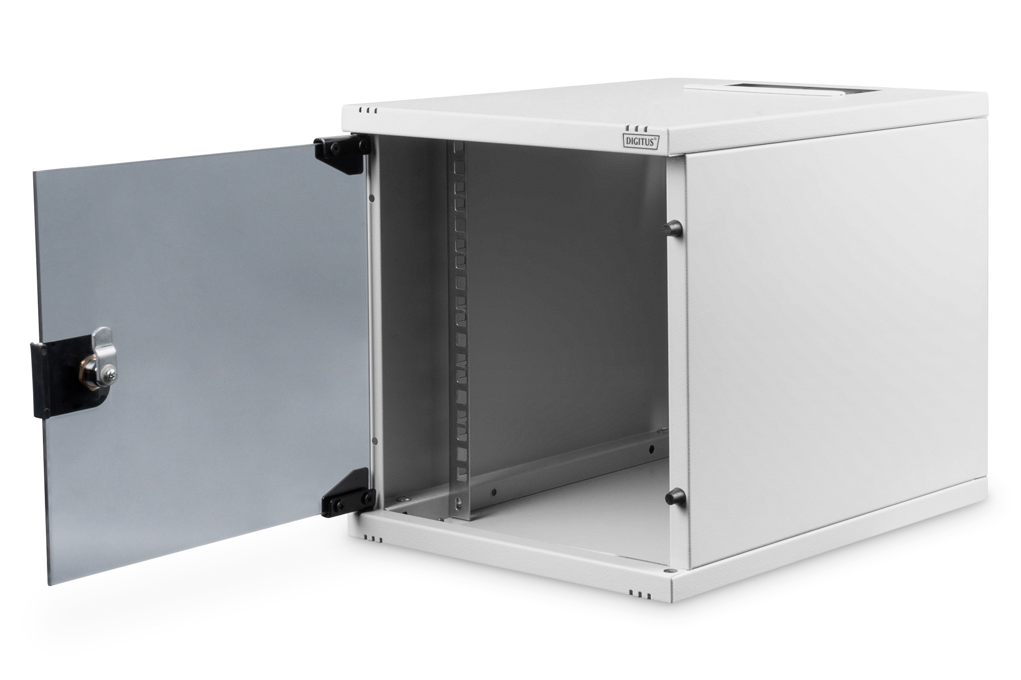 DN-10-06U-4  Armario Mural 10"  6U 330x312x400 mm, color gris (RAL 7035) Puerta de Cristal