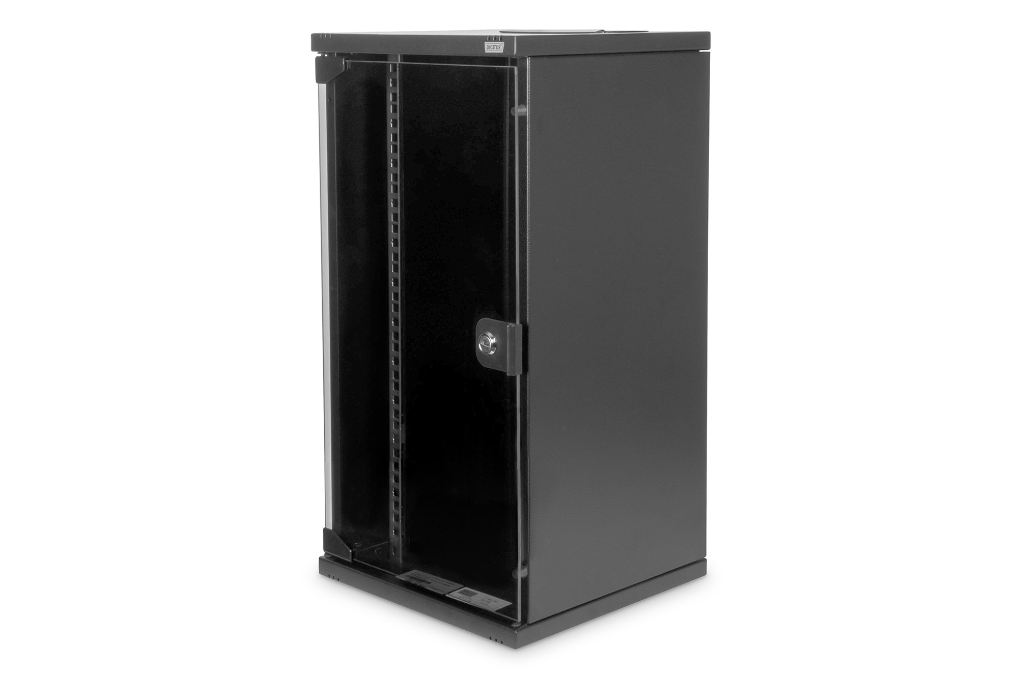 DN-10-12U-B  Armario Mural 10" 12U 592x312x300 mm, color Negro (RAL 9005) Puerta de Cristal