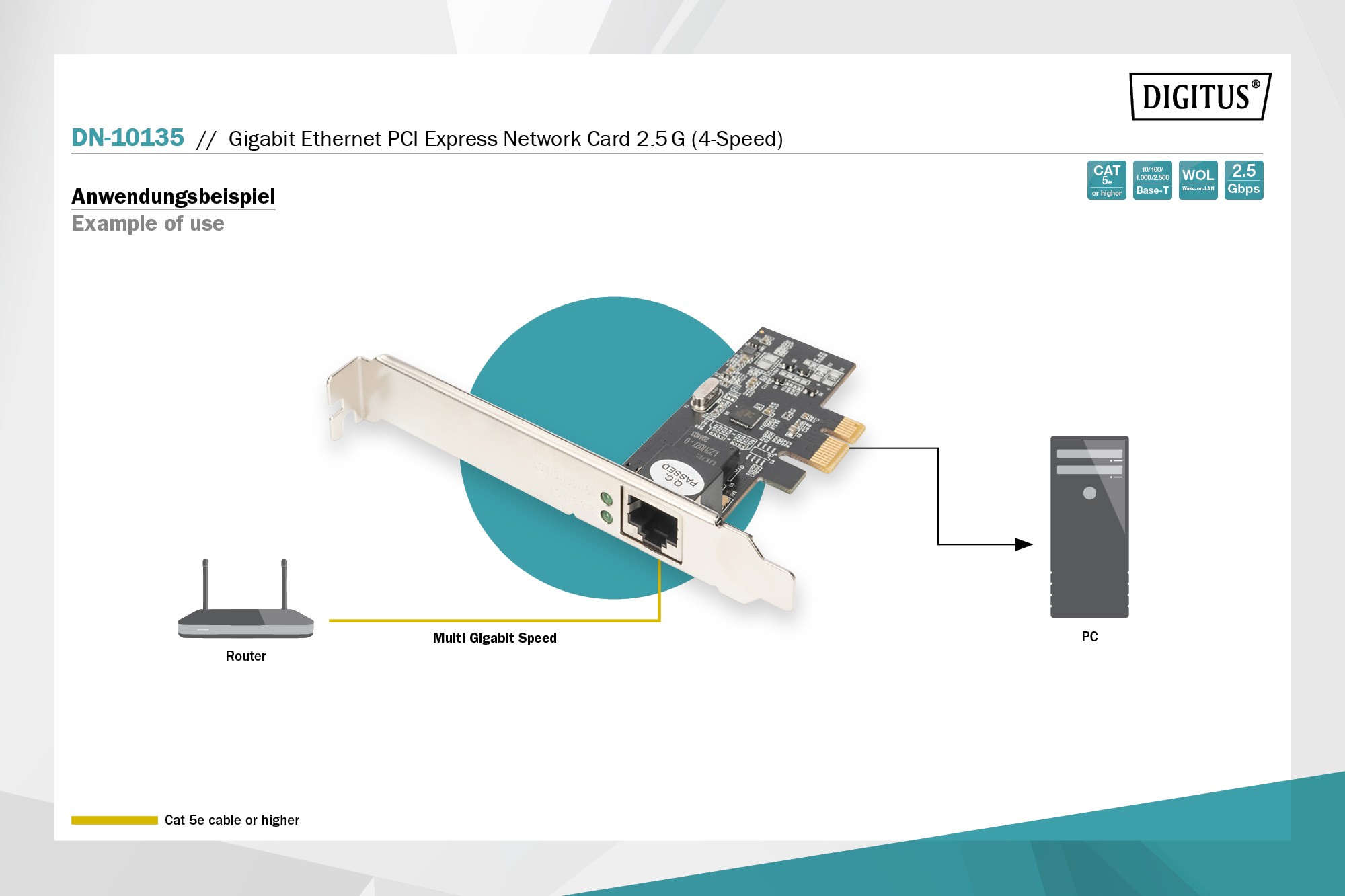 DN-10135  Tarjeta PCI Express 1 port 2.5G Gigabit 2.5G  Ethernet NIC (CHIPSET:RTL8125)