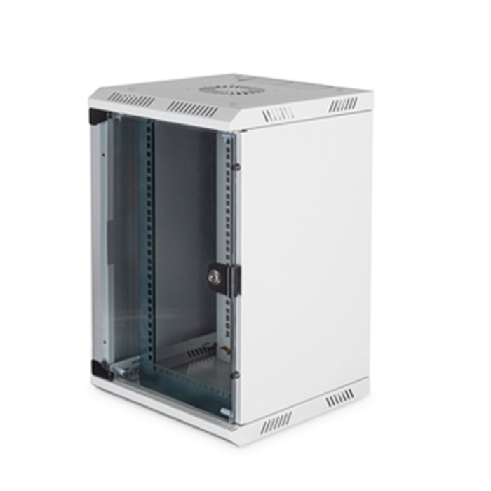 DN-1019  Armario Mural combinado de 10" y 19" 10U horizontal (10"), 5U vertical (19"), gris