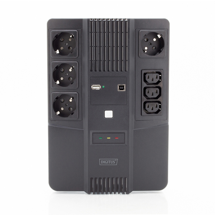 DN-170110  SAI    600VA 360W  Interactivo 4x shucko,3x IEC C13, USB, RJ