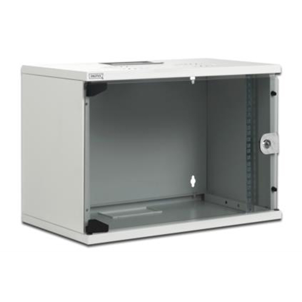 DN-19 07U-S-1  Armario mural 7U, SOHO, sin montar 370x540x400 mm, puerta de cristal, gris Digitus