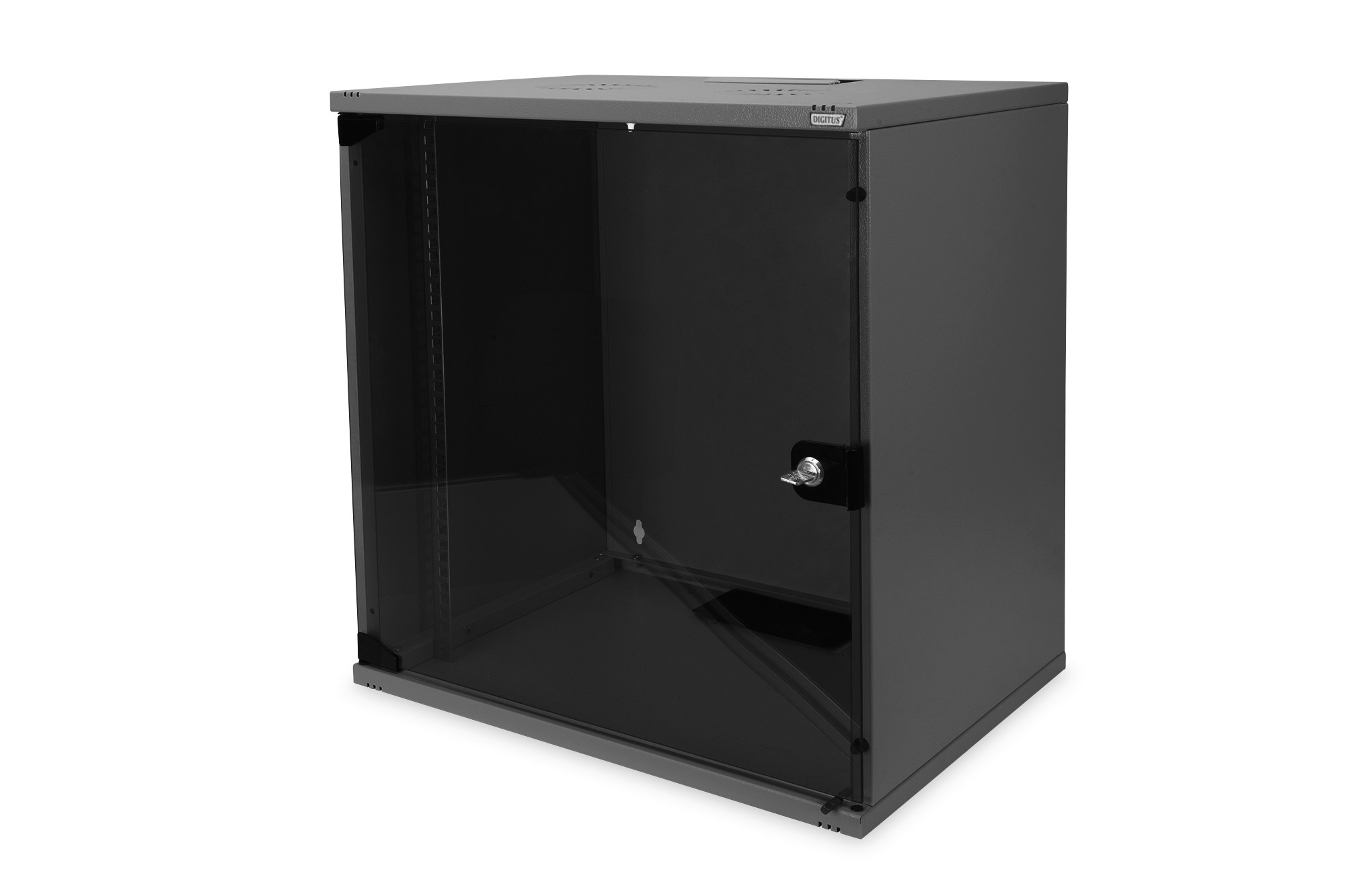 DN-19 12-U-S-SW  ARMARIO MURAL 19" 12U 540x400 Negro Sin montar Puerta de Crital SOHO Digitus