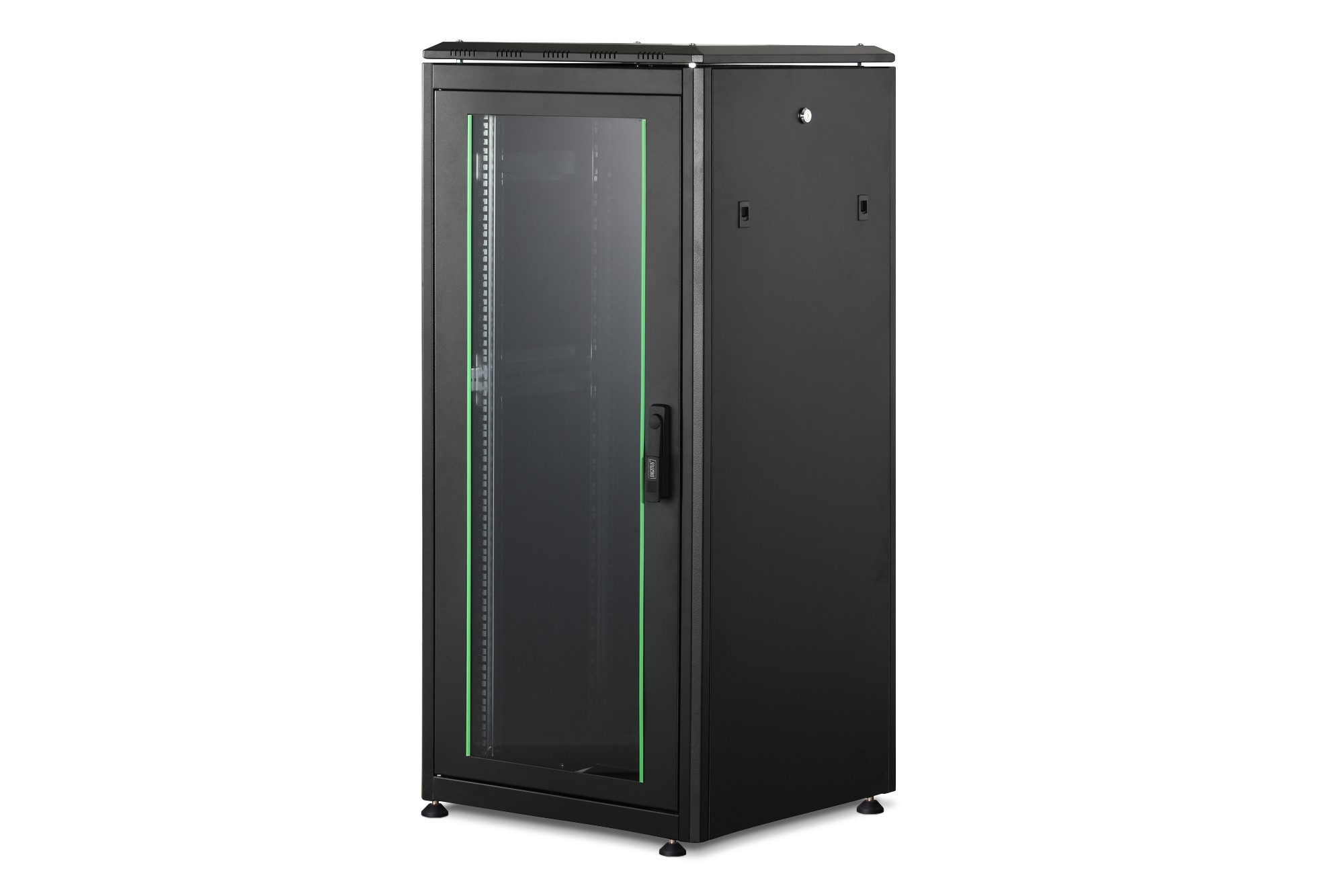 DN-19 26U-6/6-B-1  ARMARIO SUELO 19" 26U 600x600 negro (RAL 9005) UNIQUE Capacidad de carga: 1200 kg