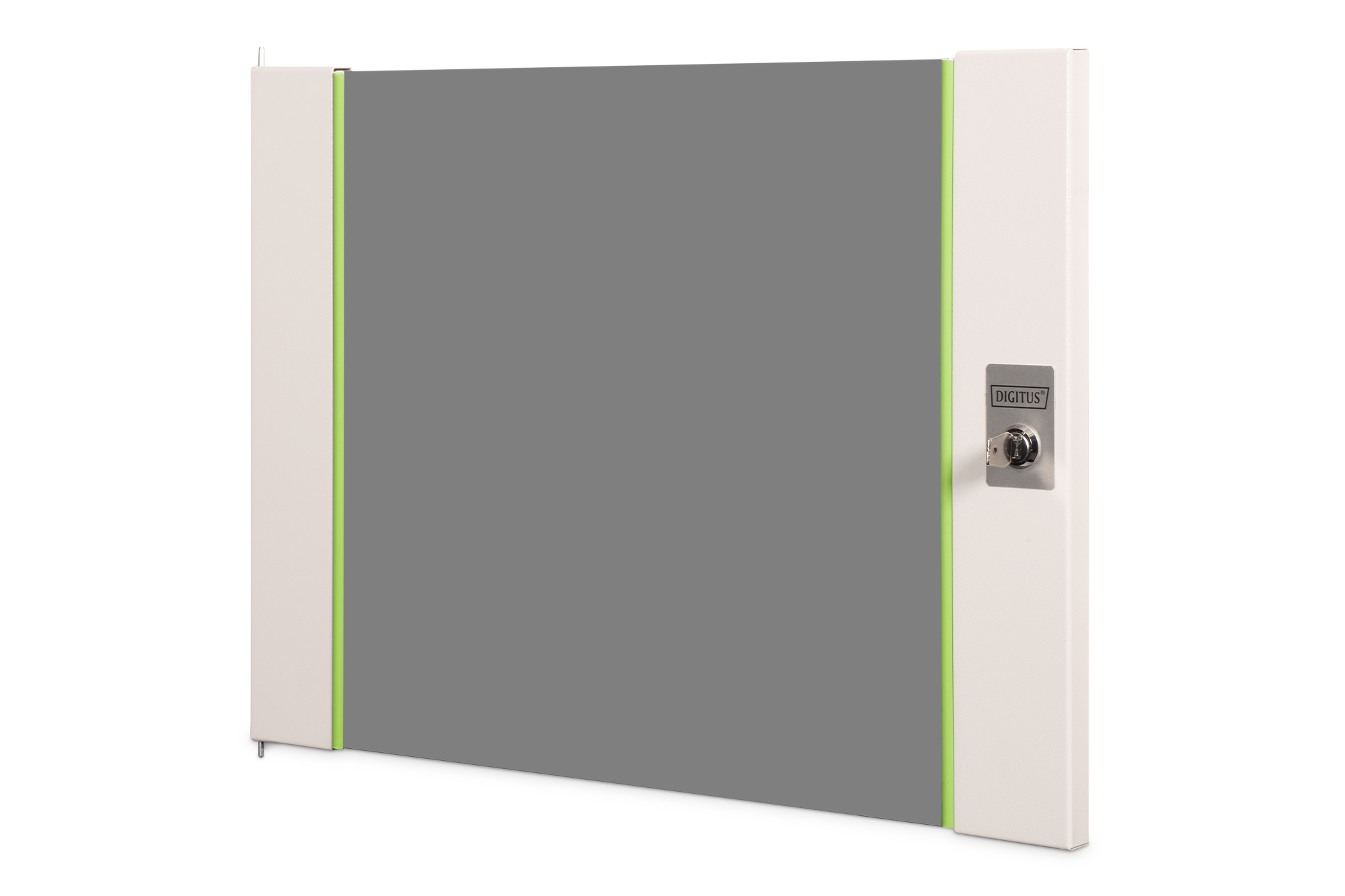 DN-19 D-09-U  Puerta frontal de cristal para armario mural UNIQUE de 19" y 9U Color gris (RAL 7035)