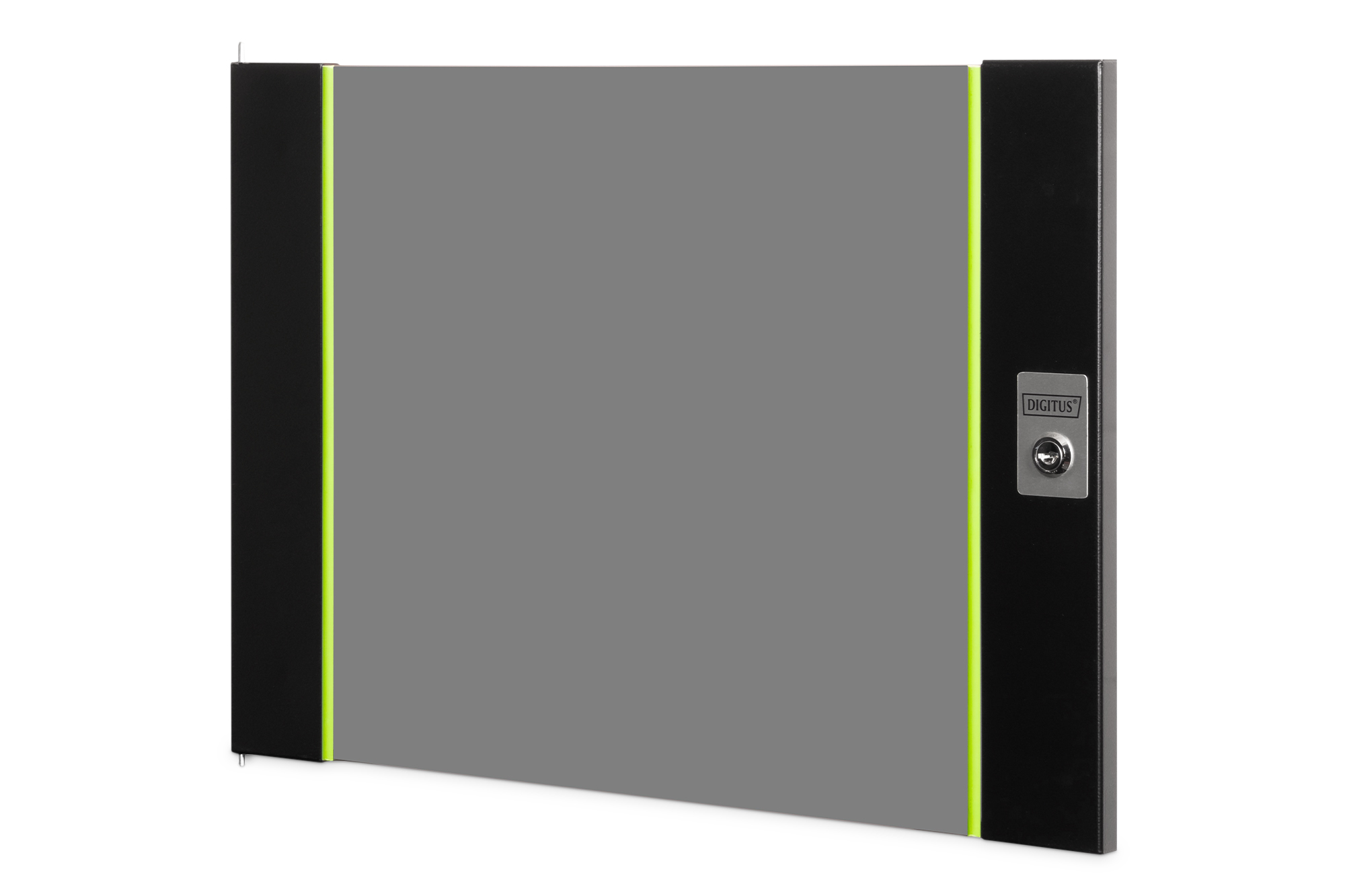 DN-19 D-09-U-SW  Puerta frontal de cristal para armario mural UNIQUE de 19" y 9U Color negro (RAL 9005)