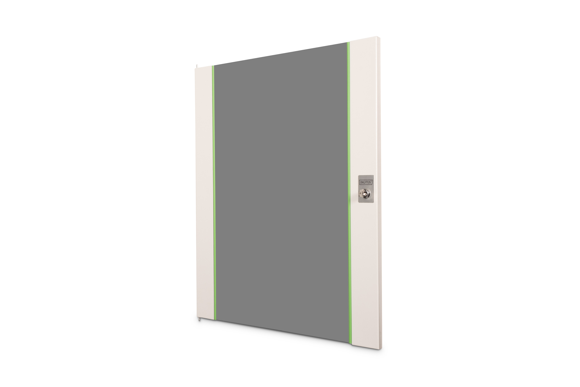 DN-19 D-16-U  Puerta frontal de cristal para armario mural de 19" 16U UNIQUE Color gris (RAL 7035)