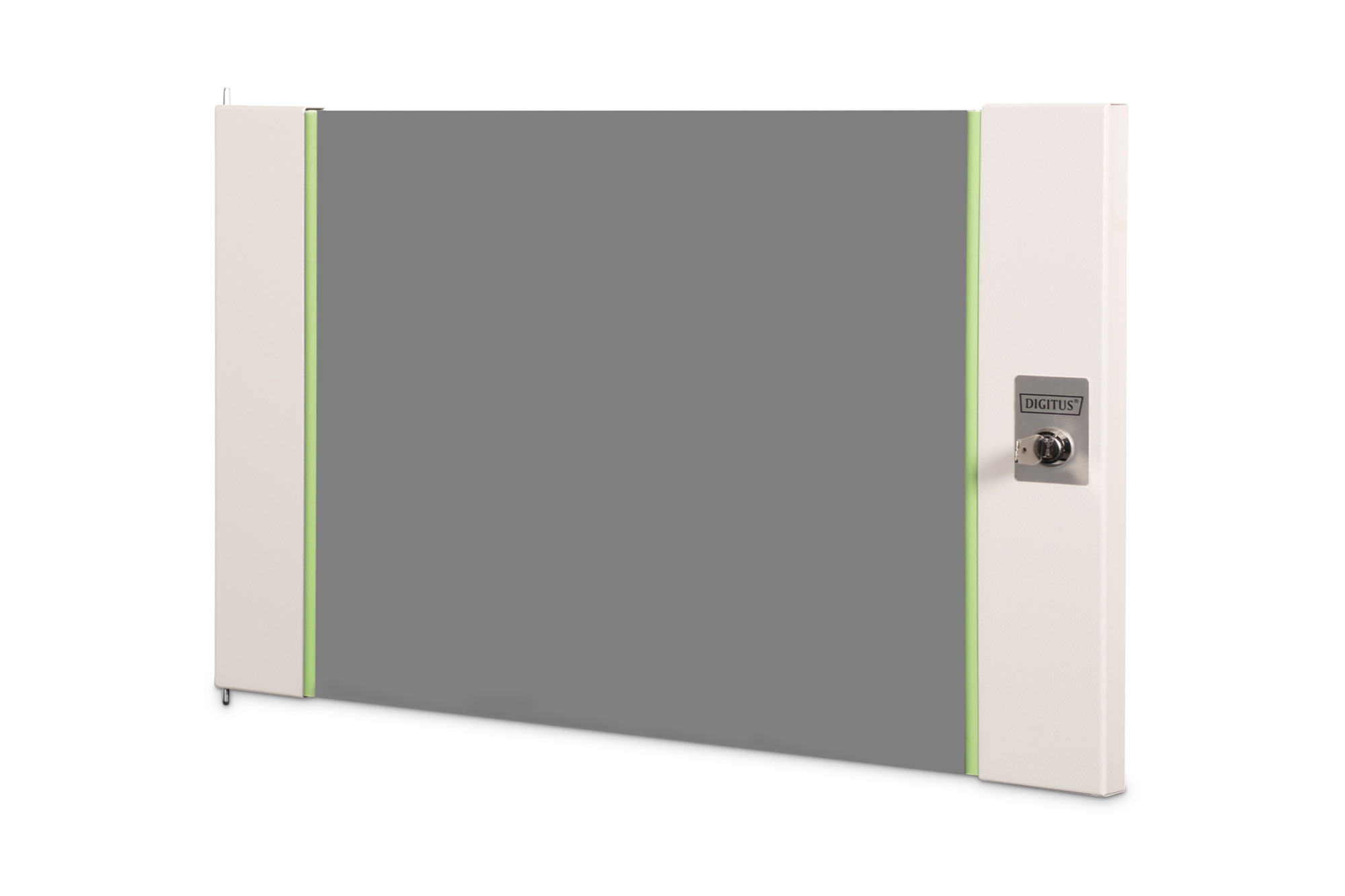 DN-19 DOOR-07-U  Puerta frontal de cristal para armario mural de 19" 7U UNIQUE Color gris (RAL 7035)