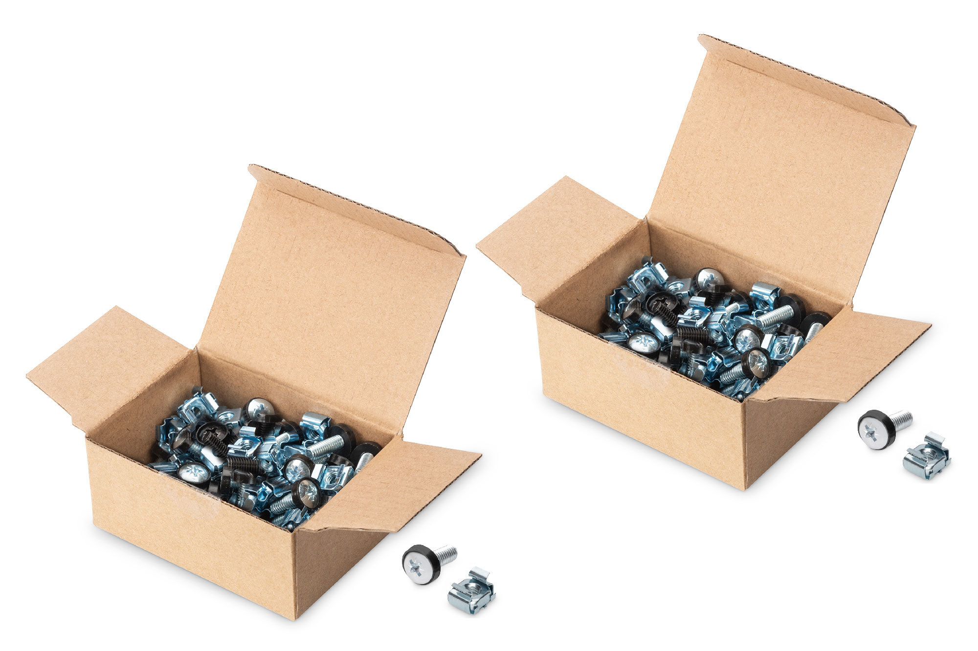 DN-19-SET-S-2  Juego de tornillos de instalación M6, 100 piezas 100x tornillos, tuercas y arandelas plateados