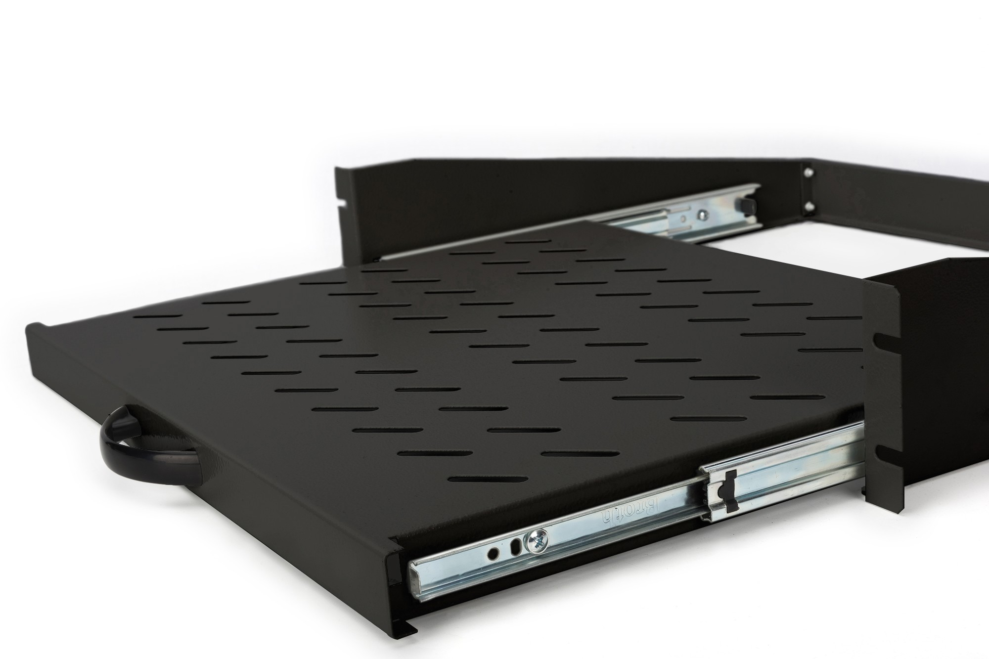 DN-19-TRAY-2-450-SW  Estante extraíble de 2UA para armarios con una profundidad a partir de 450 mm 88x483x352 mm, hasta 30 kg, negro (RAL 9005)